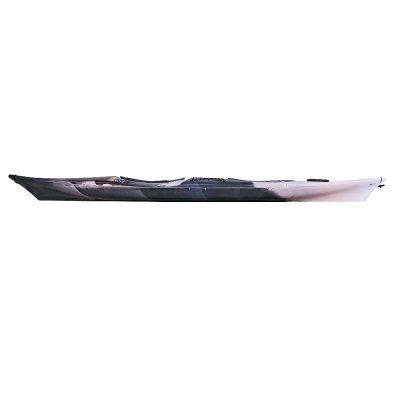 A Tandem sea kayak for flat water and sea excursions. It comes standard with a central elastic net, one watertight compartment, a padded adjustable ergonomic seat, an adjustable padded backband, a pedal footrest and perimetral deckline.